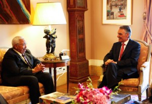 Presidente luso Cavaco Silva conversa com o Presidente de Cabo-Verde, Pedro Pires, durante a visita deste a Portugal, 22 junho, no Palacio de Belem, Lisboa. Foto: ANDRE KOSTERS/LUSA