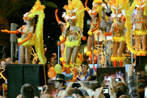 Figurantes participam no cortejo alegórico de Carnaval no Funchal, 09 de fevereiro de 2013. HOMEM DE GOUVEIA / LUSA