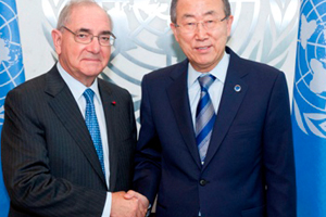 O secretário geral da ONU Ban Ki-moon, recebe chanceler português Rui Machete, nas Nações Unidas.