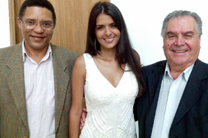 Cuca em Santos com José Augusto do Rosário e Vasco Frias Monteiro.