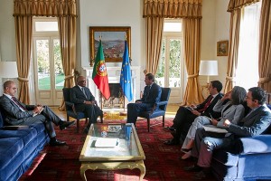 Primeiro-Ministro, Pedro Passos Coelho com o representante especial do Secretário-Geral das Nações Unidas para a Guiné-Bissau, Miguel Trovoada, 20 outubro. Foto: Vitor Pires