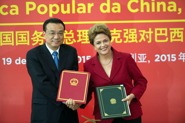 A presidente brasileira Dilma Rousseff e o primeiro-ministro da China, Li Keqiang. Foto Marcelo Camargo/Agência Brasil