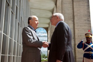 Mauro Vieira e Rui Machete, em Brasília. Foto Ana de Oliveira/AIG-MRE