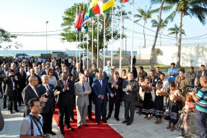 Representantes dos países da CPLP na chegada à XX Reunião Ordinária do Conselho de Ministros da CPLP.